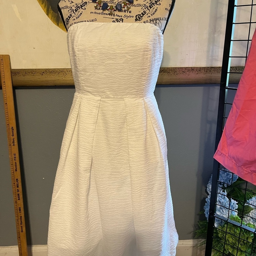 J. Crew Strapless White Dress. Beautiful!